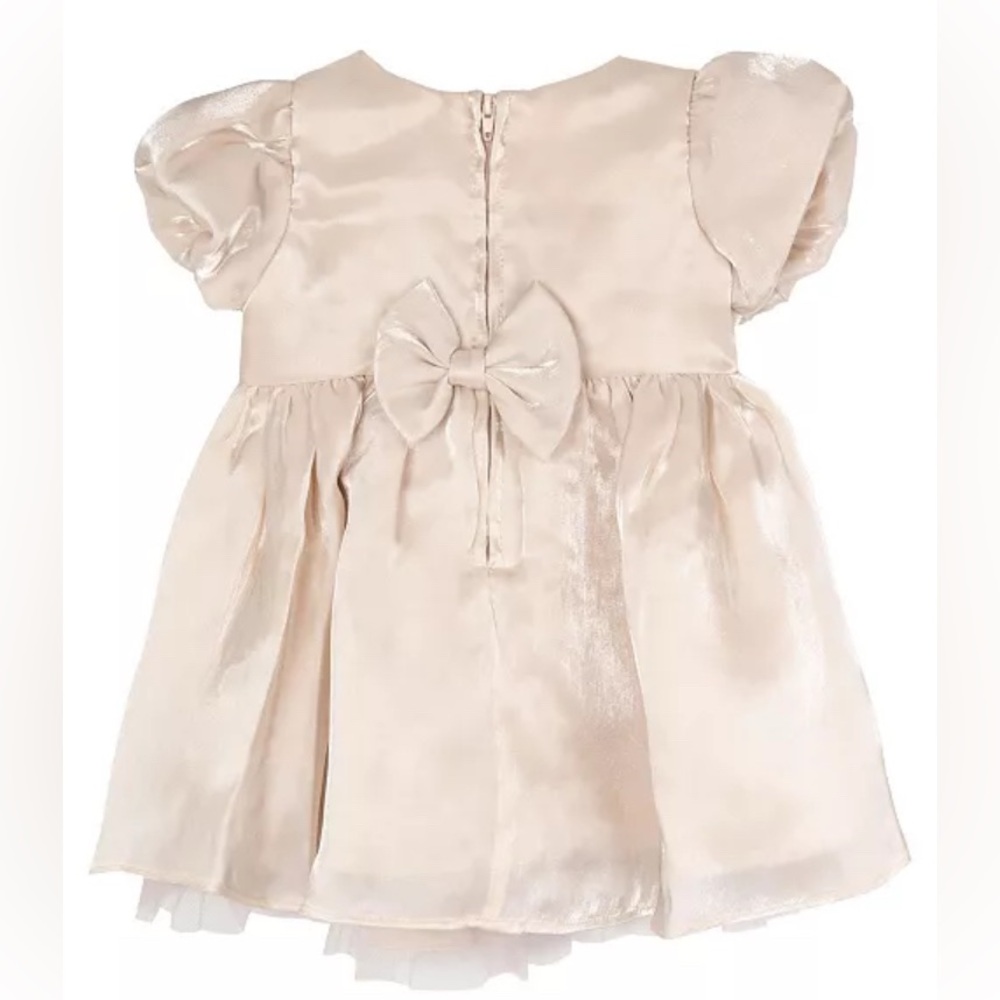 RARE EDITIONS Baby Dress Shimmer Organza Puff Sleeve 24 Months Pageant Easter - Picture 5 of 15